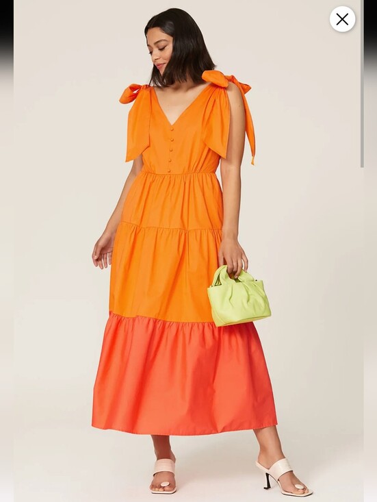 color me Courtney Dresses & Skirts - Color Me Courtney Louise Orange Colorblock Maxi Dress Size 0